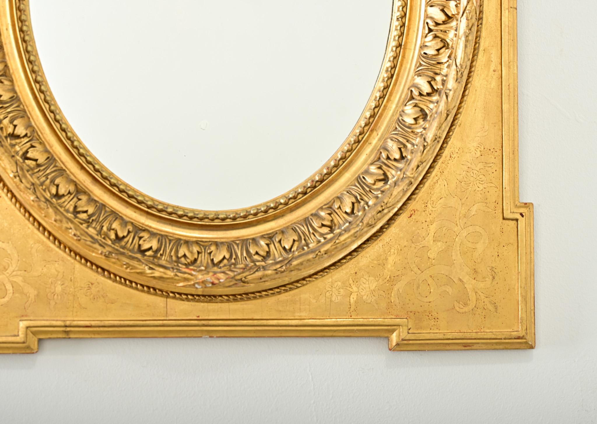 Oro Specchio francese dorato del XIX secolo in vendita