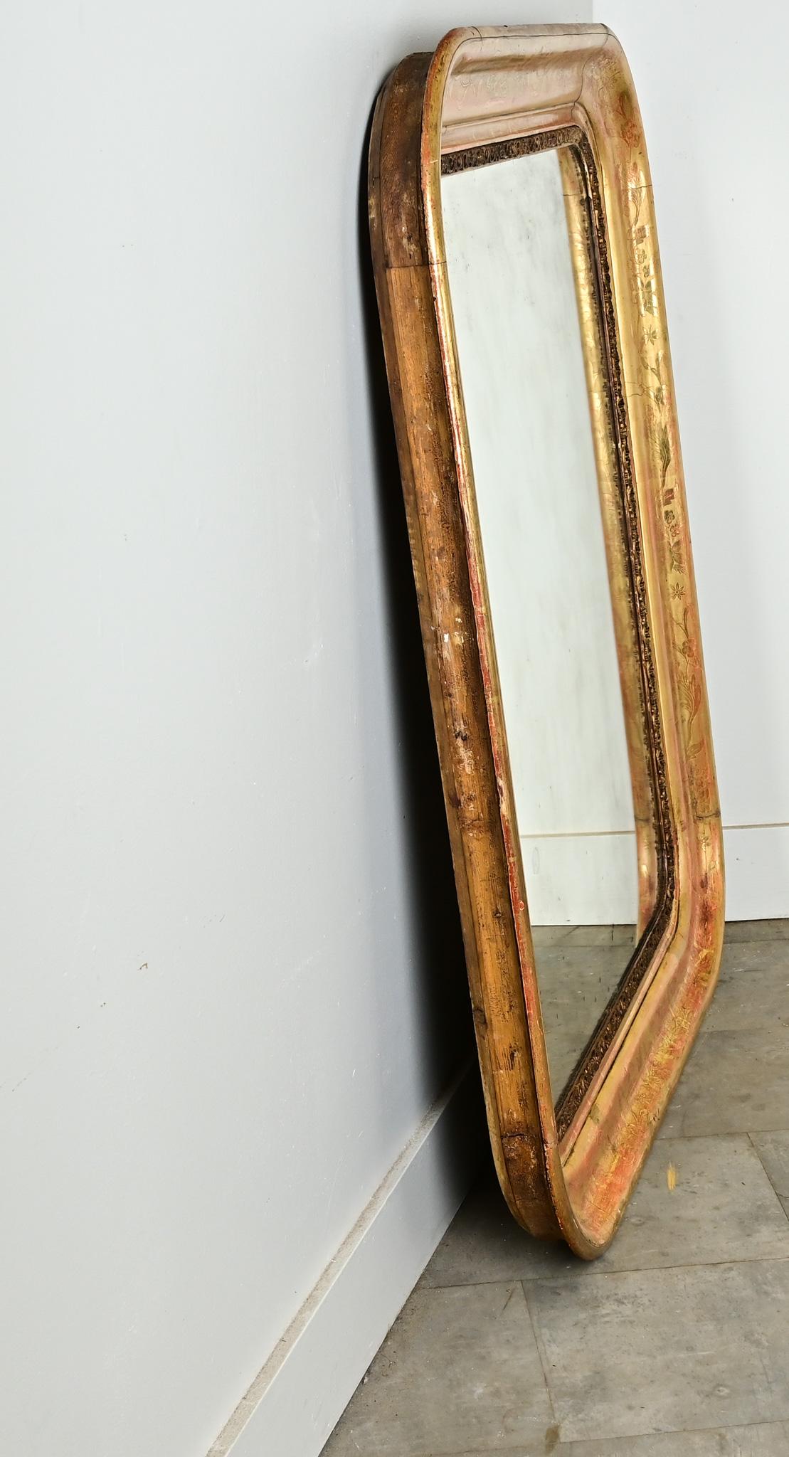 Miroir français du 19ème siècle doré à l'or en vente 2