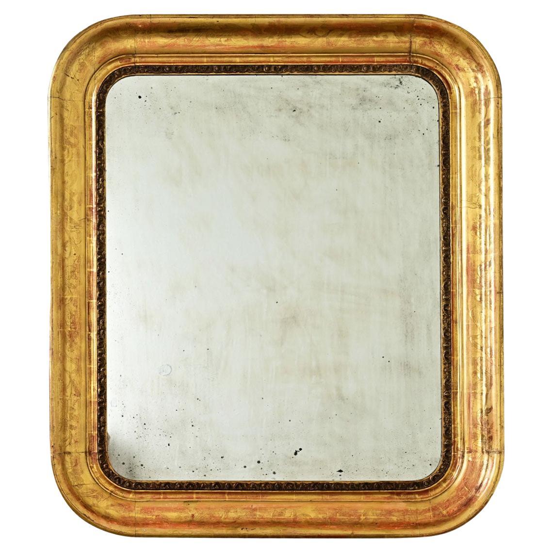 French 19th Century Gold Gilt Mirror