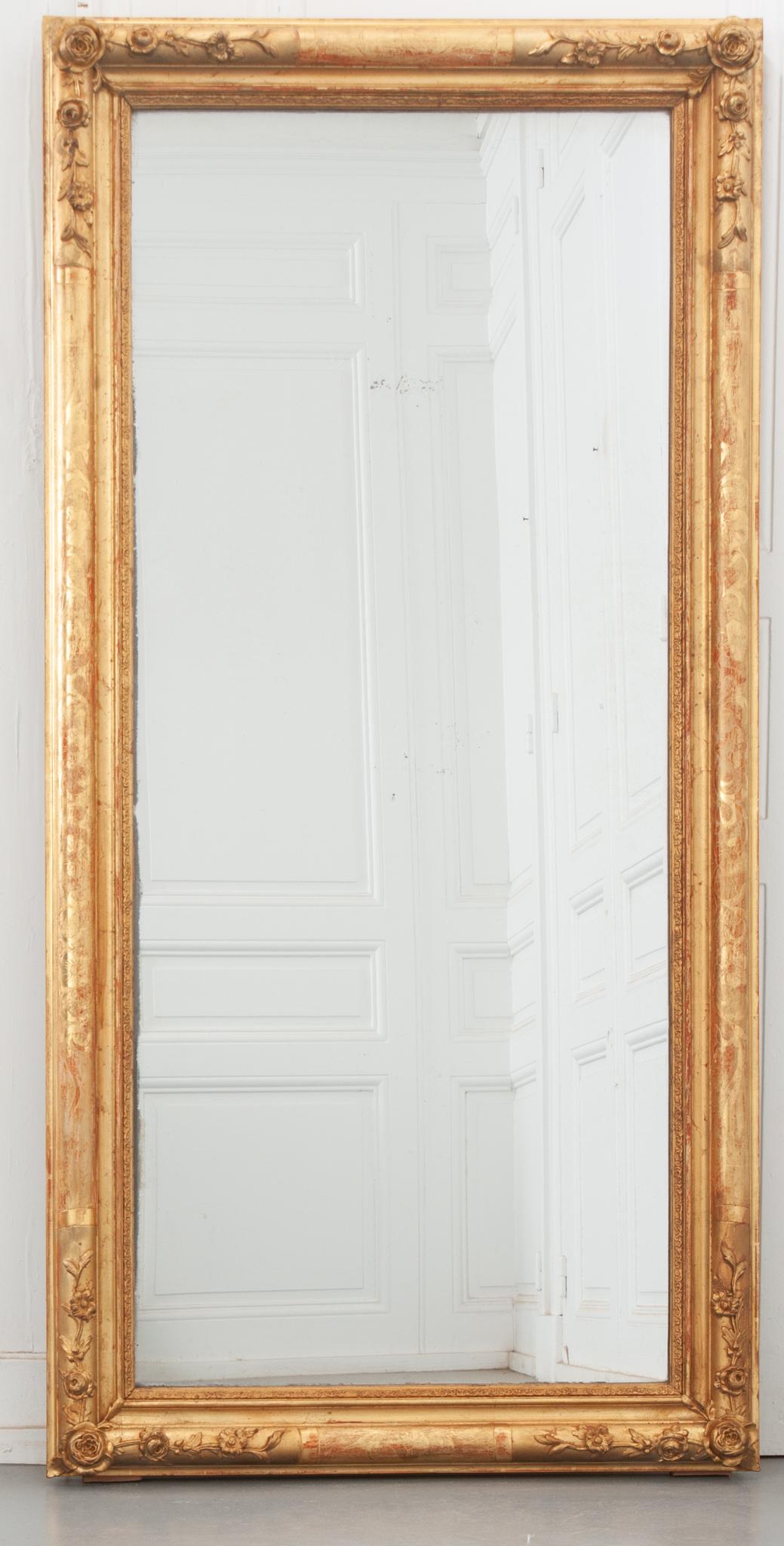 Other French 19th Century Gold Gilt Rectiliner Mirror For Sale