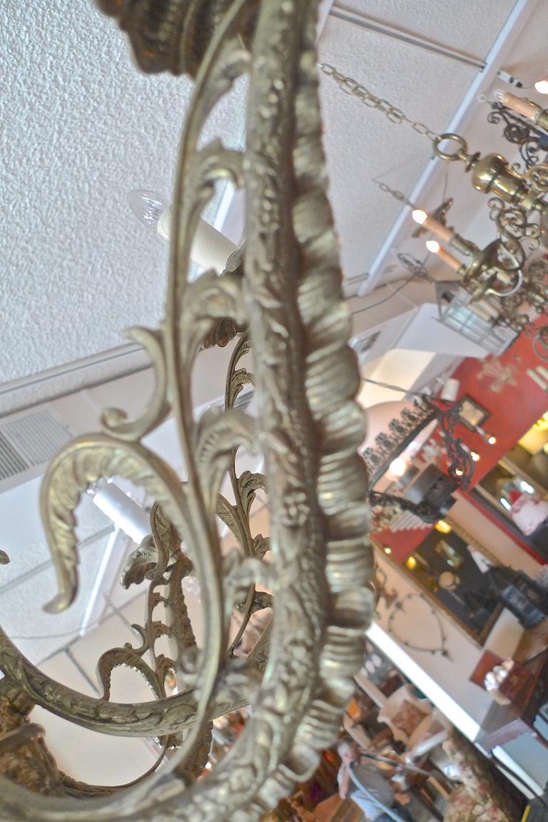 French 19th Century Gold Painted Bronze Chandelier with Eight Lights For Sale 12