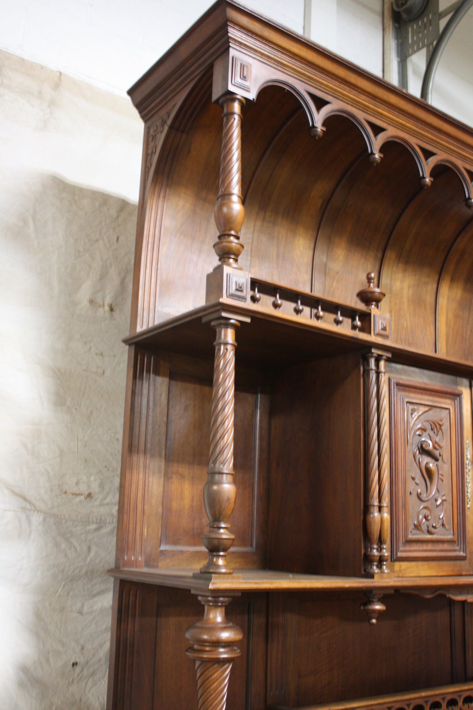 French 19th Century Gothic Long Cabinet 