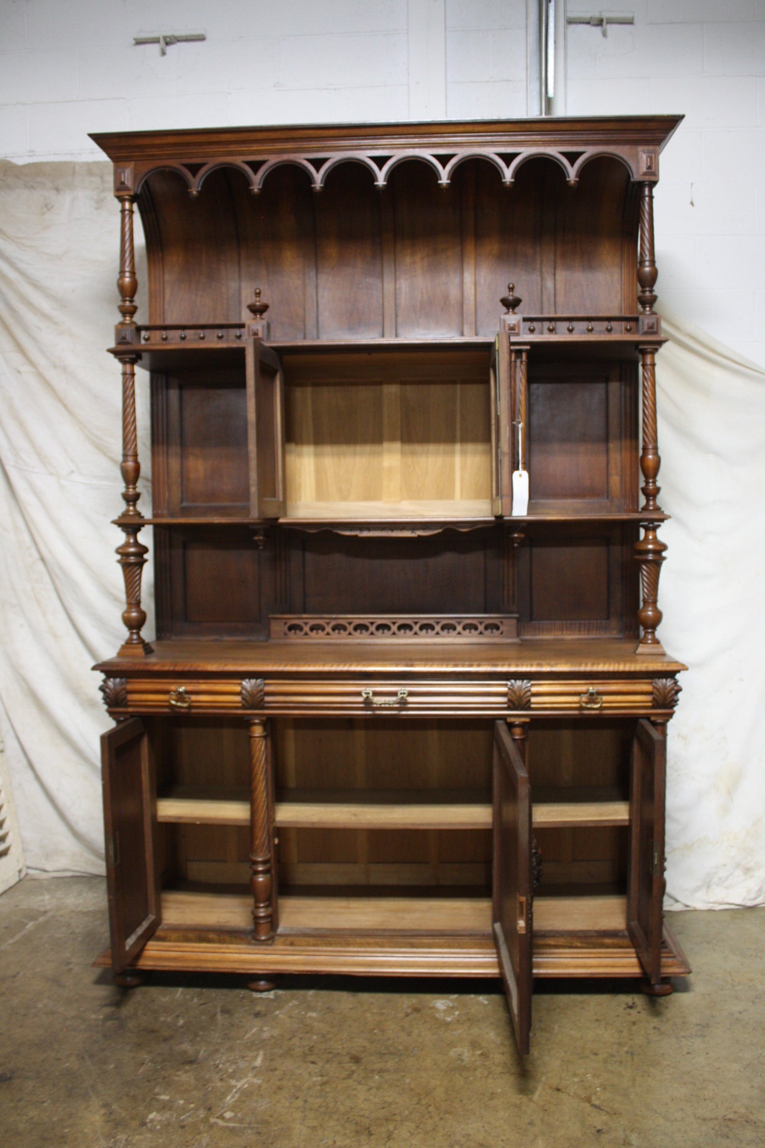 French 19th Century Gothic Long Cabinet 