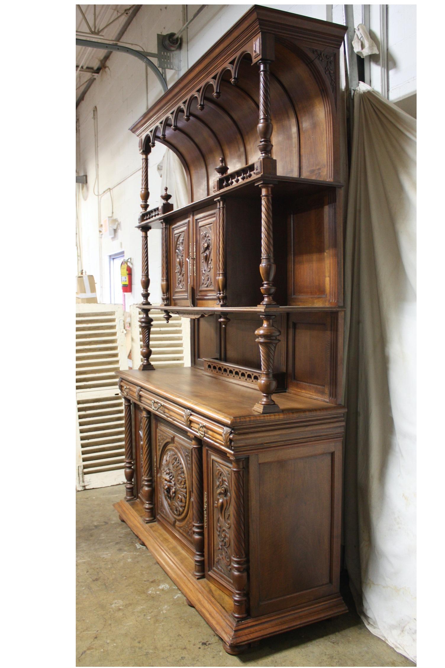 French 19th Century Gothic Long Cabinet 