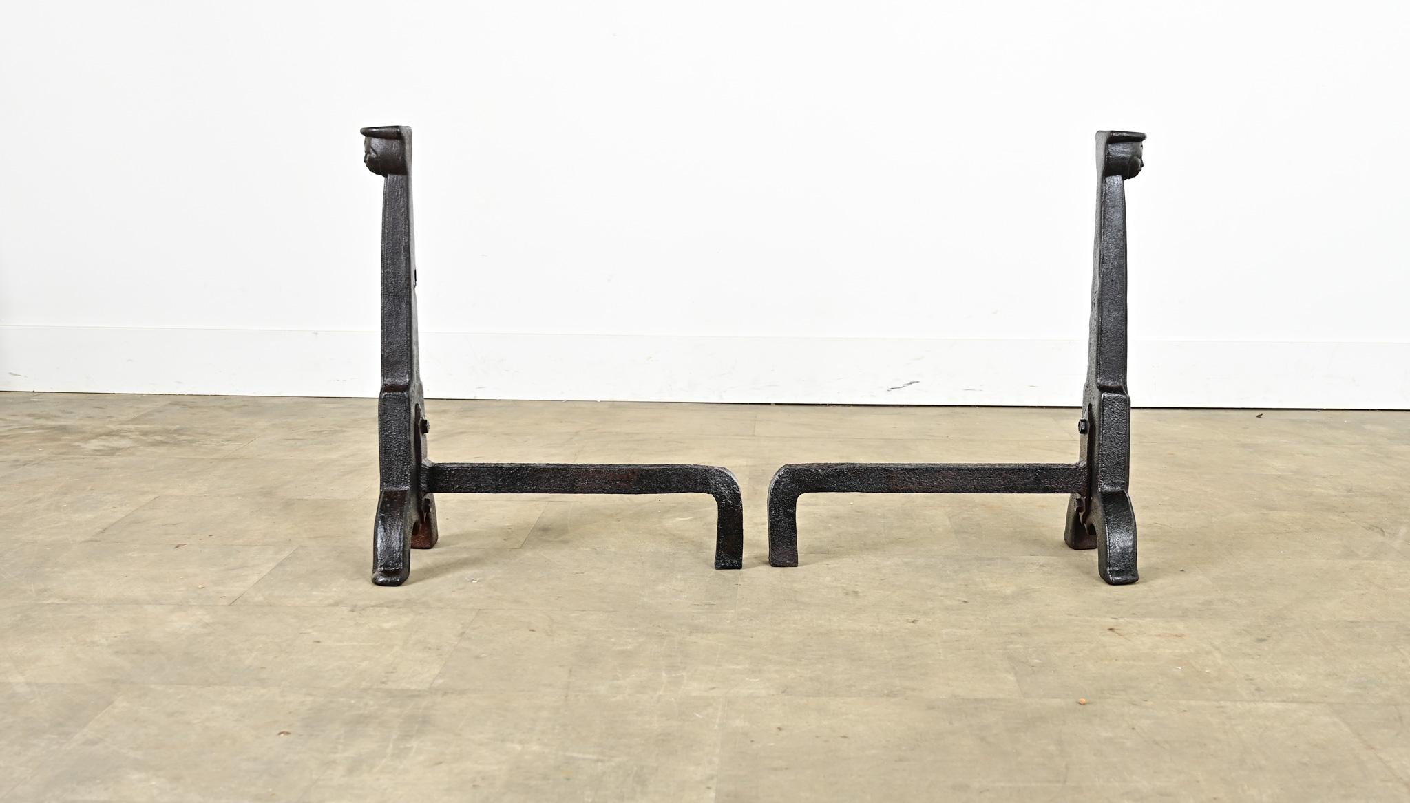 French 19th Century Gothic Revival Andirons For Sale 1