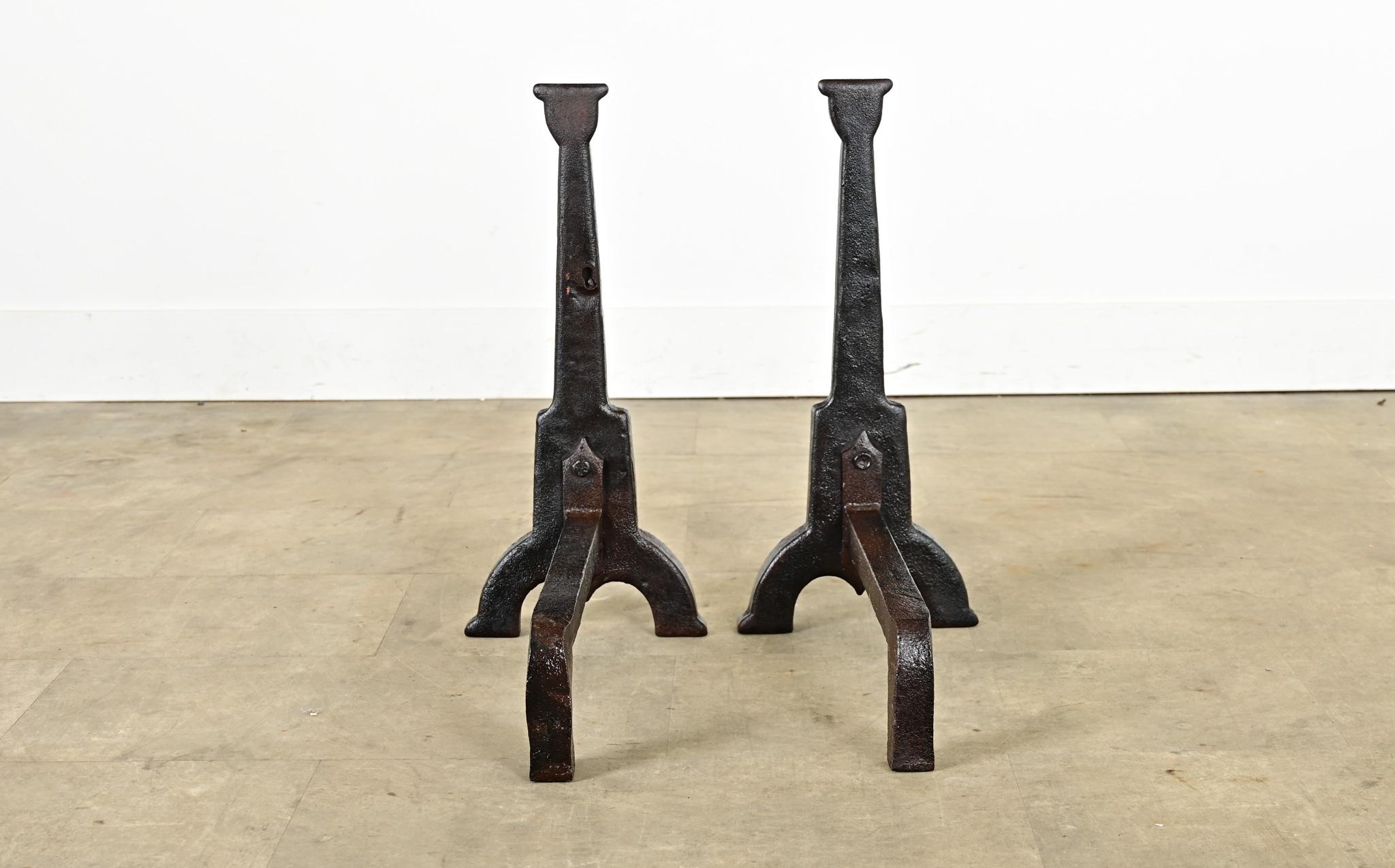 French 19th Century Gothic Revival Andirons For Sale 2