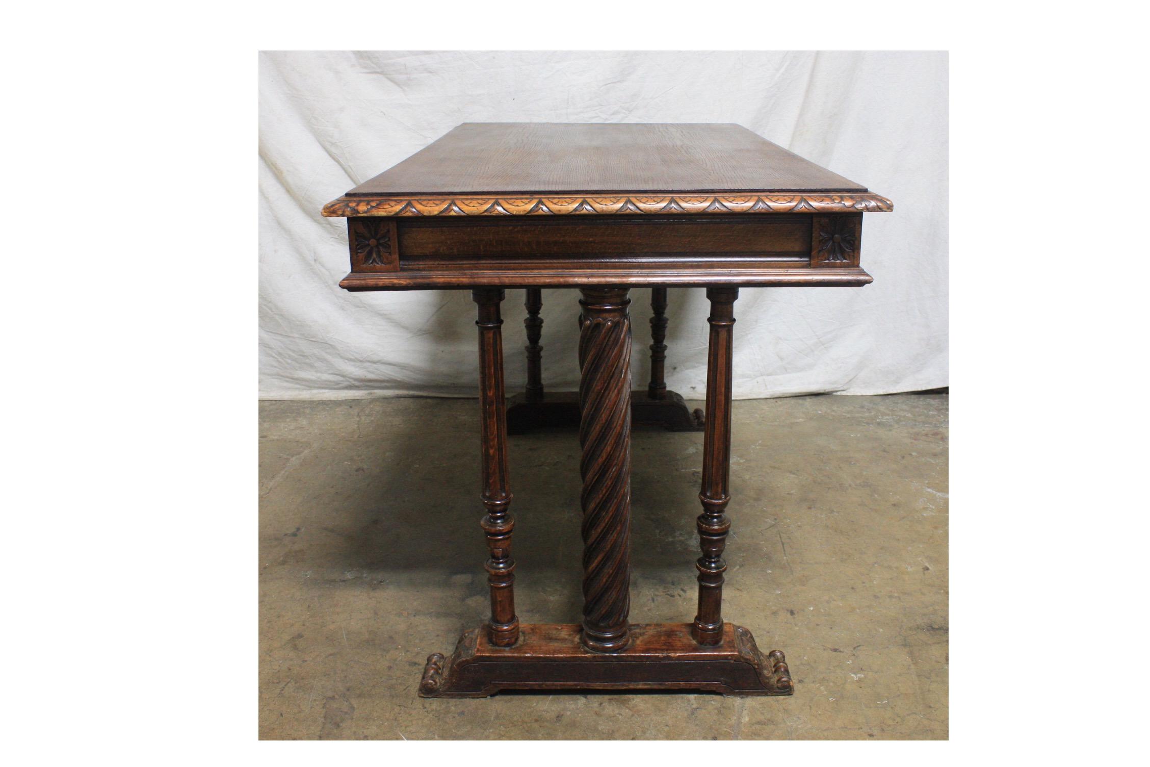 Walnut French 19th Century Gothic Style Writing Table For Sale