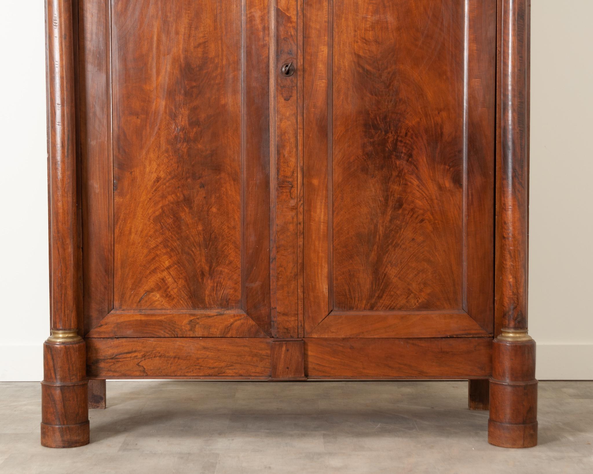 Polished French 19th Century Grand Empire Armoire