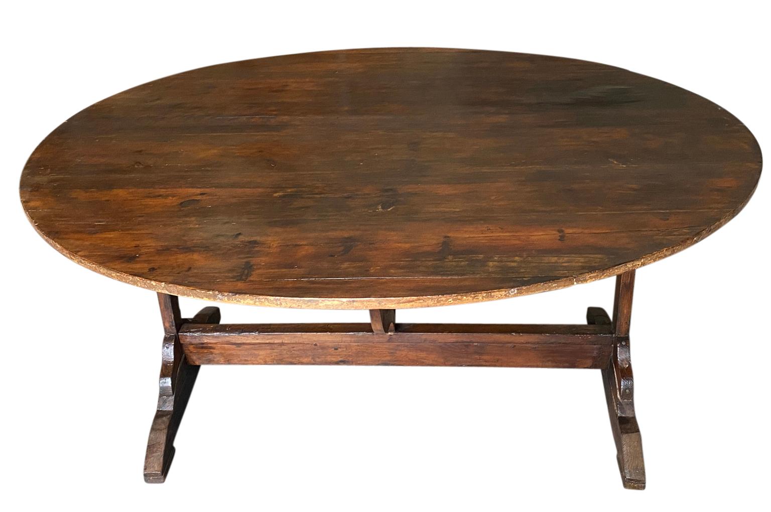 Chestnut French 19th Century Grand Scale Wine Tasting Table