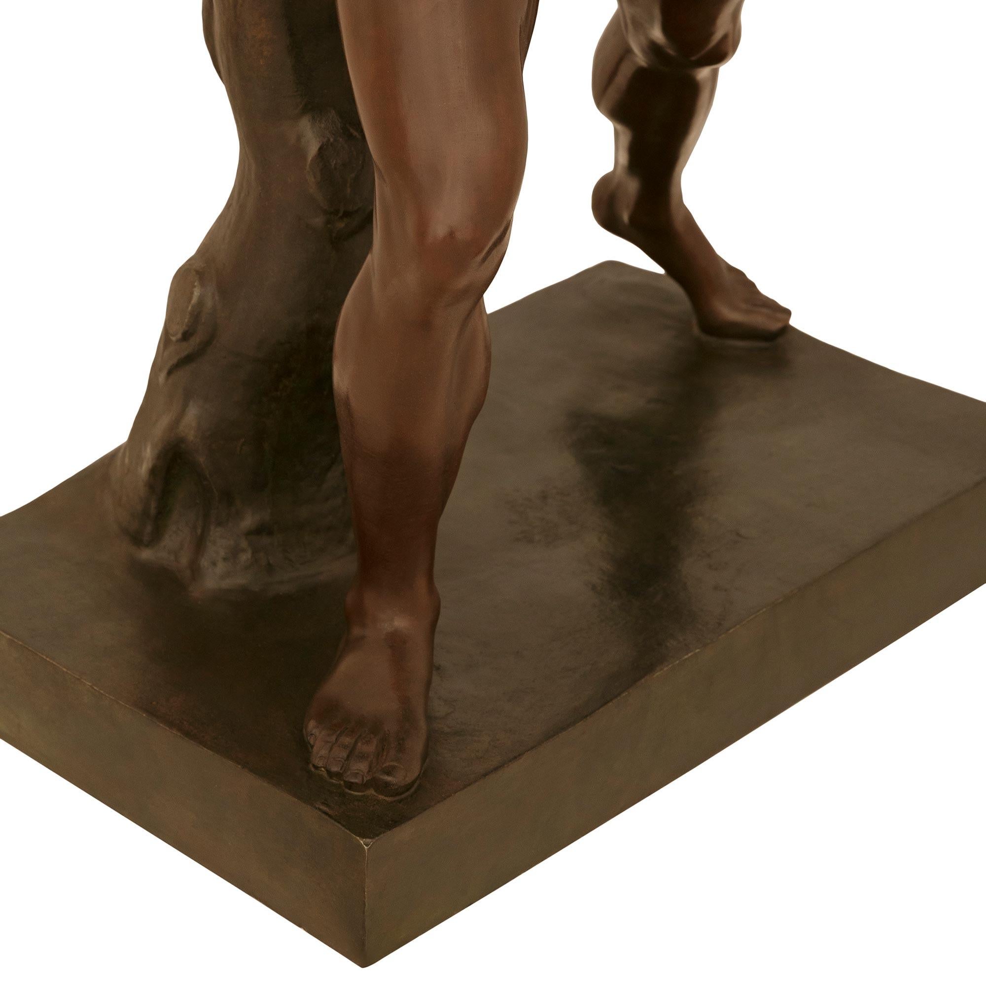 Statue en bronze patiné Grand Tour du gladiateur Borghese du 19e siècle en vente 1