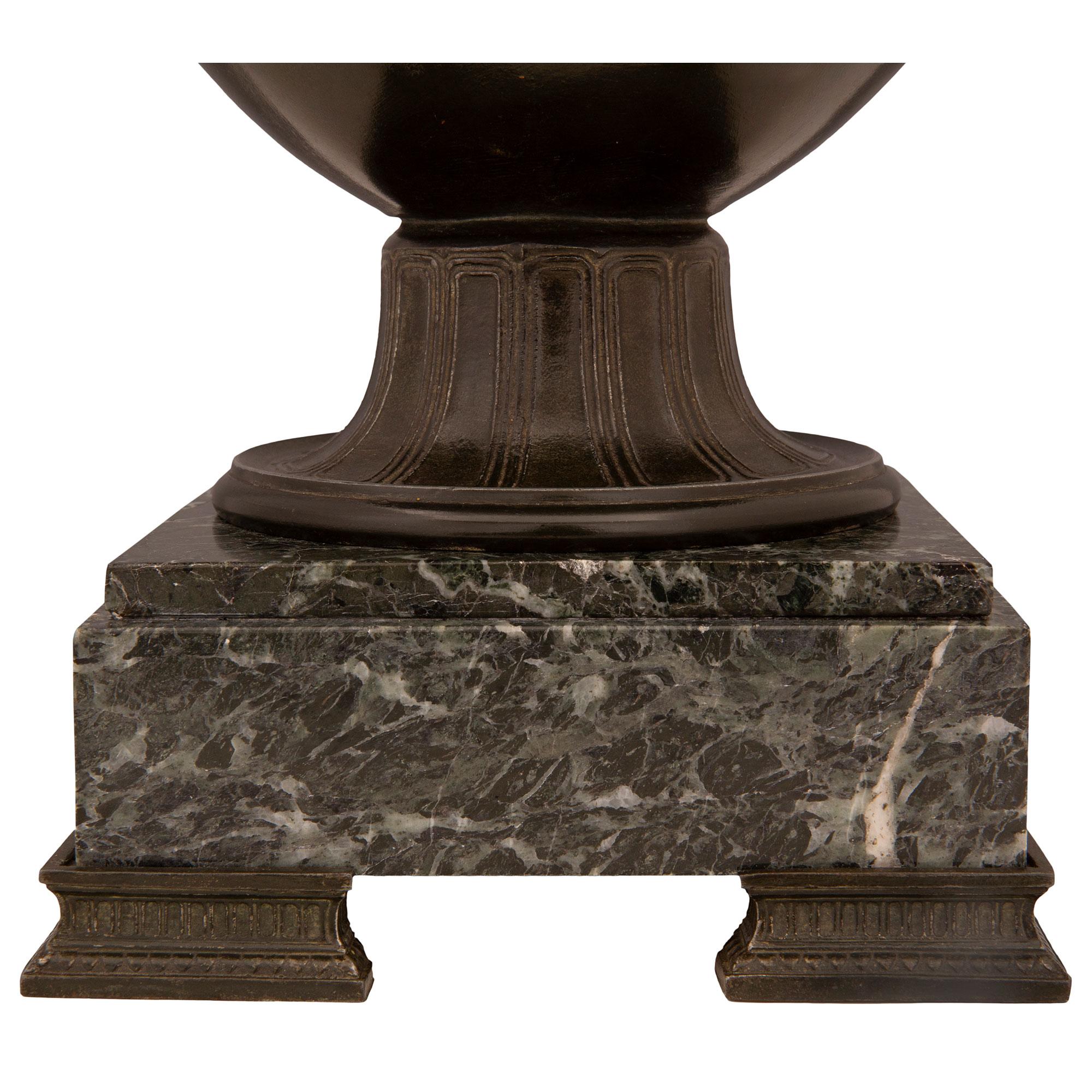 French 19th Century Grand Tour Period Bronze and Marble Urn For Sale 6