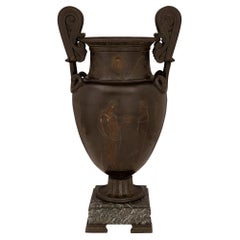 Französische Urne aus Bronze und Marmor aus der Grand Tour-Periode des 19. Jahrhunderts