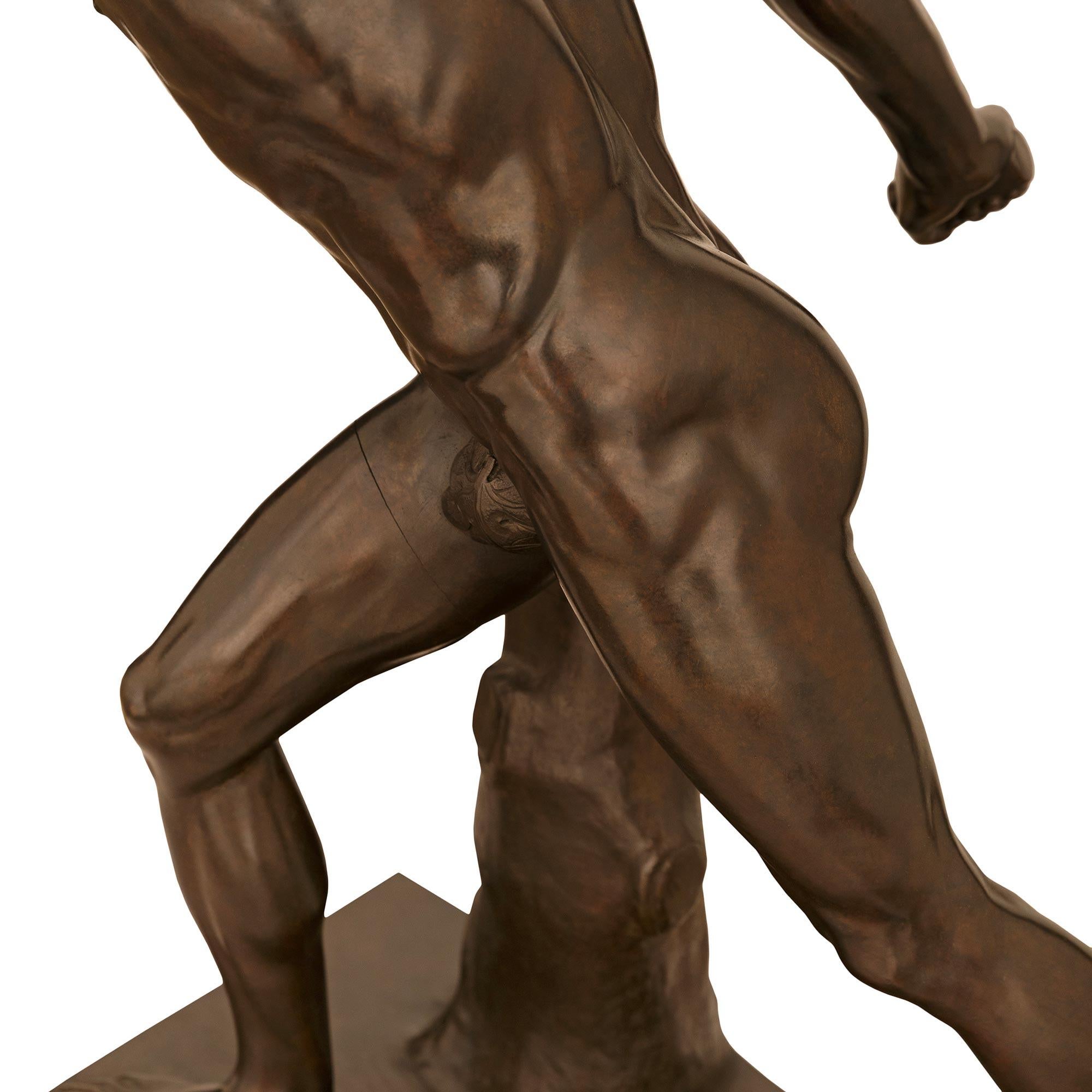 Statue en bronze du gladiateur Borghese, d'époque Grand Tour, du 19e siècle en vente 1
