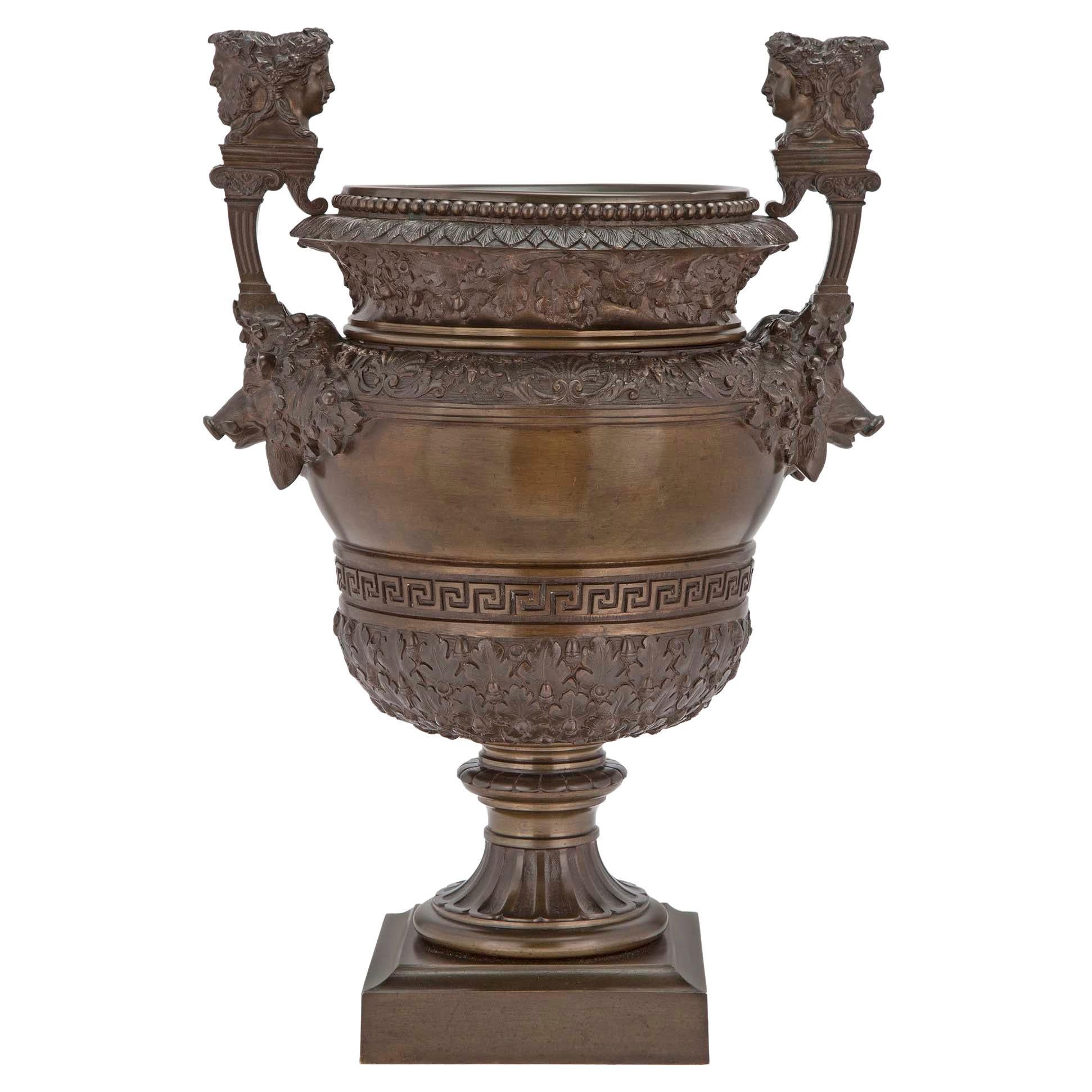 French 19th Century Grand Tour Period Patinated Bronze Urn For Sale