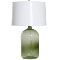 Lampe Demijohn française du 19ème siècle en verre vert