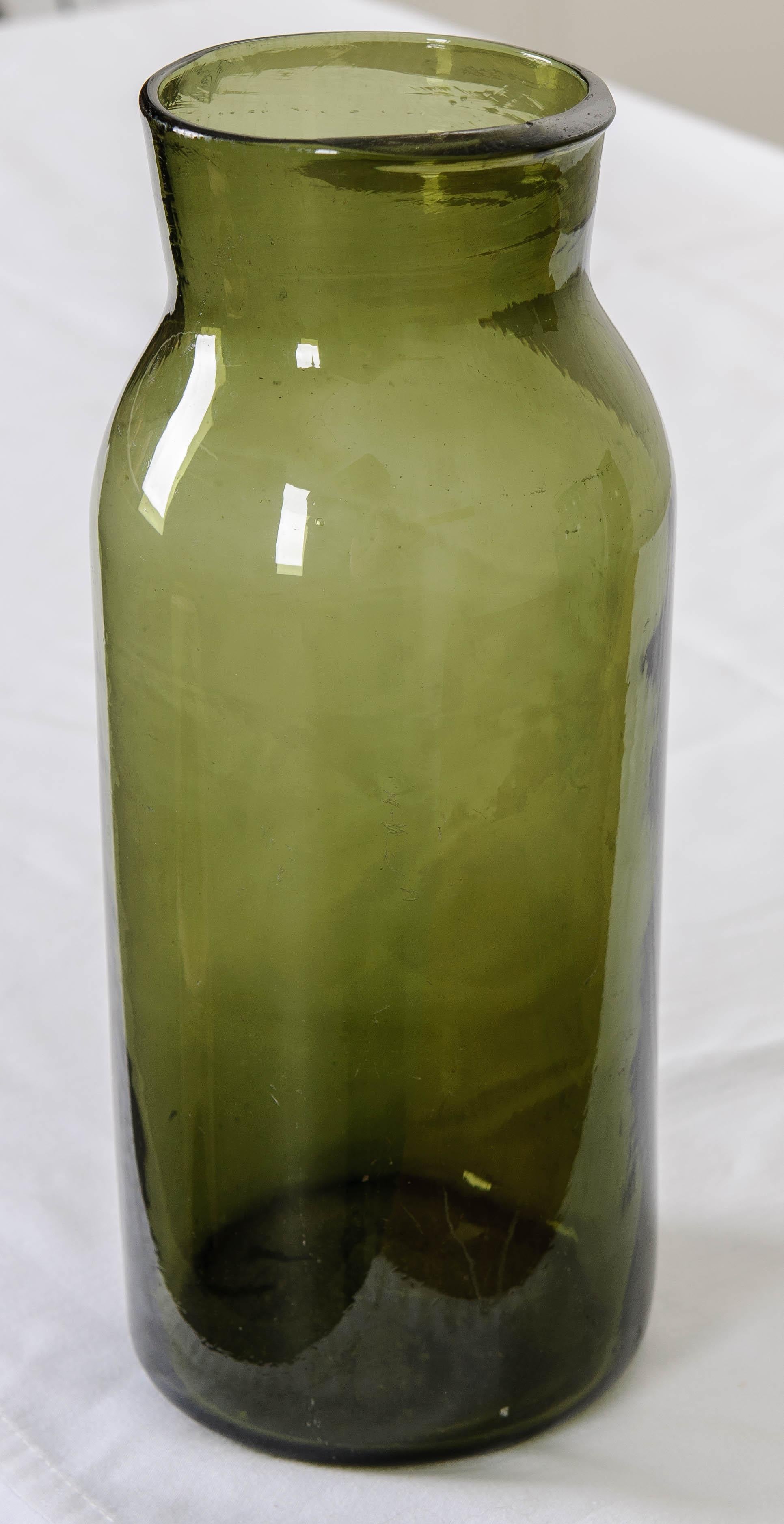 Other French 19th Century Green Glass Pickling Truffle Jar