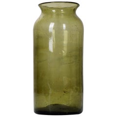 French 19th Century Green Glass Pickling Truffle Jar
