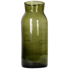 French 19th Century Green Glass Pickling Truffle Jar