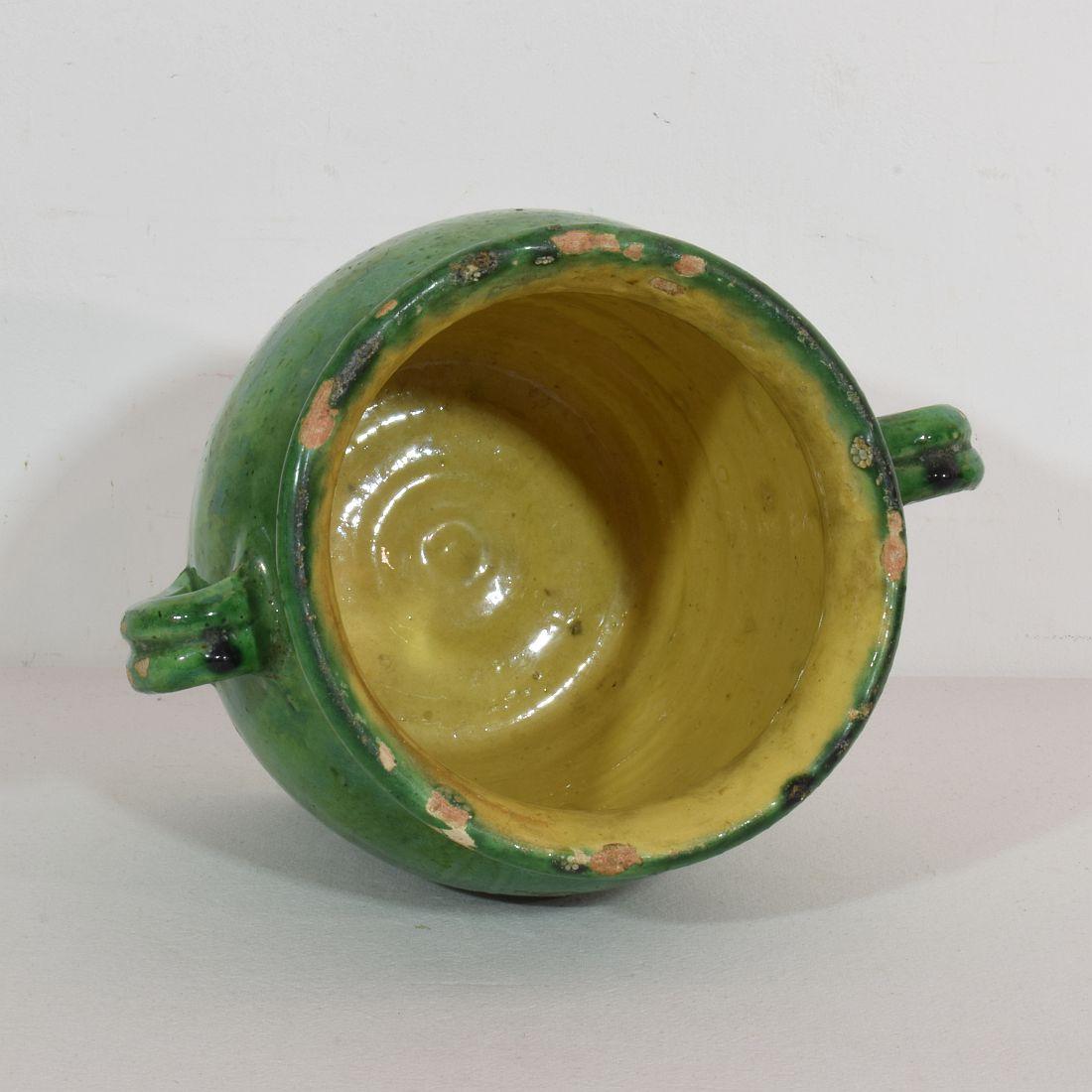 French 19th Century Green Glazed Ceramic Jar 2