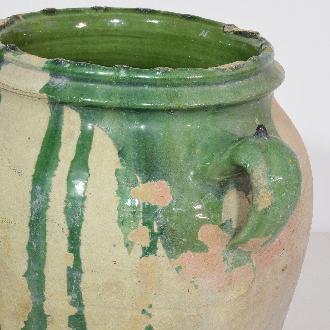 French 19th Century Green Glazed Ceramic Jar 3