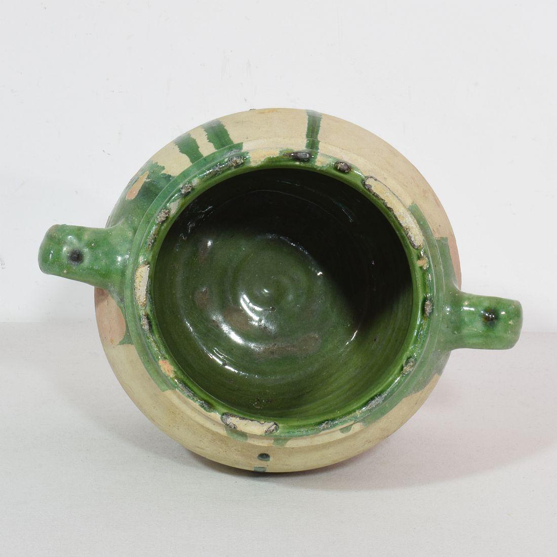 French 19th Century Green Glazed Ceramic Jar 4