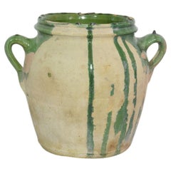 French 19th Century Green Glazed Ceramic Jar