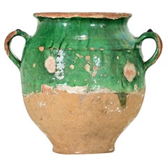 French 19th Century Green Glazed Confit Jar
