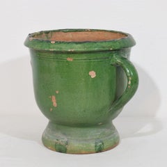 French 19th Century Green Glazed Earthenware Castelnaudary Planter