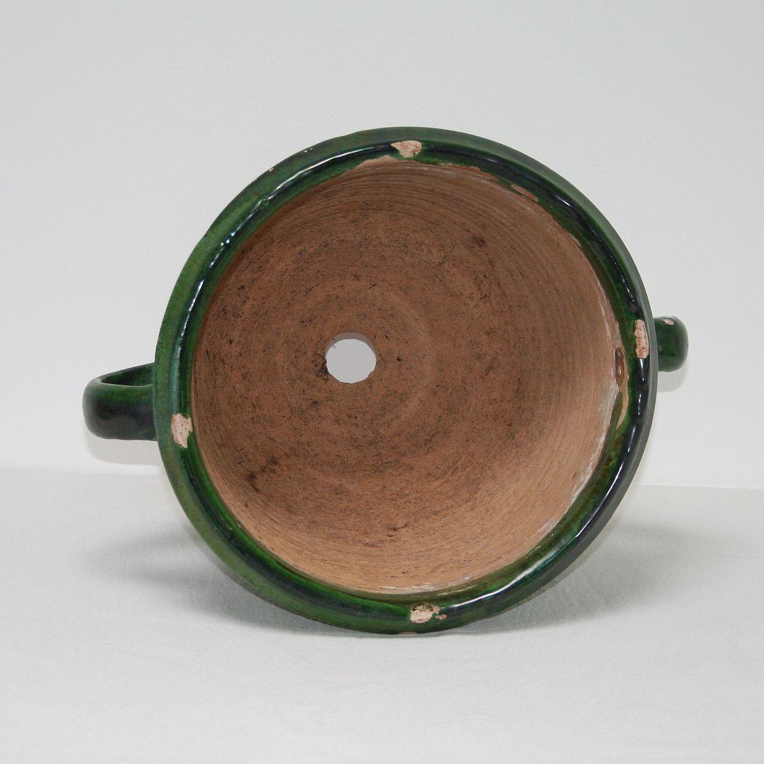 French 19th Century Green Glazed Earthenware Castelnaudary Planter 3