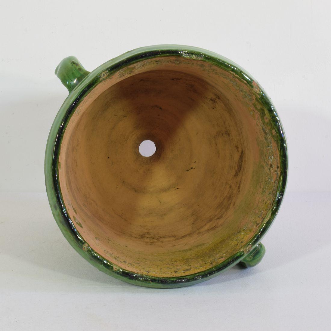 French 19th Century Green Glazed Earthenware Castelnaudary Planter 3