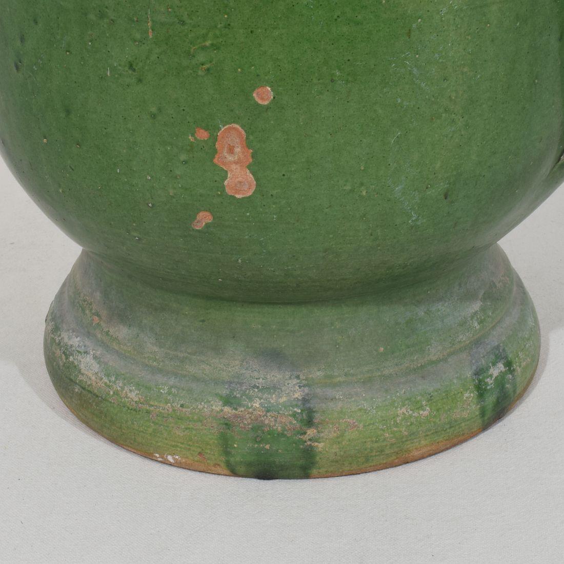 French 19th Century Green Glazed Earthenware Castelnaudary Planter For Sale 4