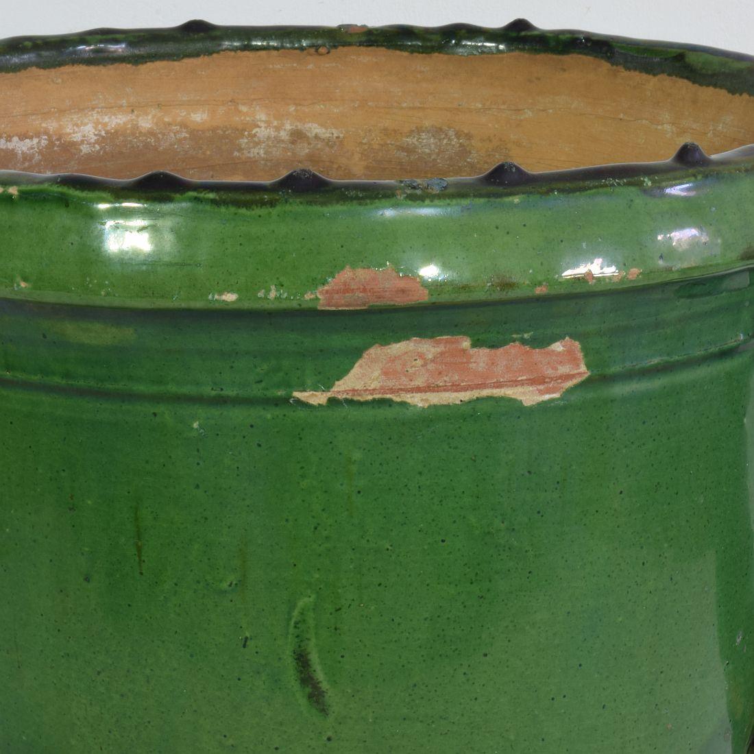 French 19th Century Green Glazed Earthenware Castelnaudary Planter For Sale 5