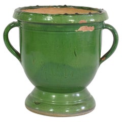French 19th Century Green Glazed Earthenware Castelnaudary Planter