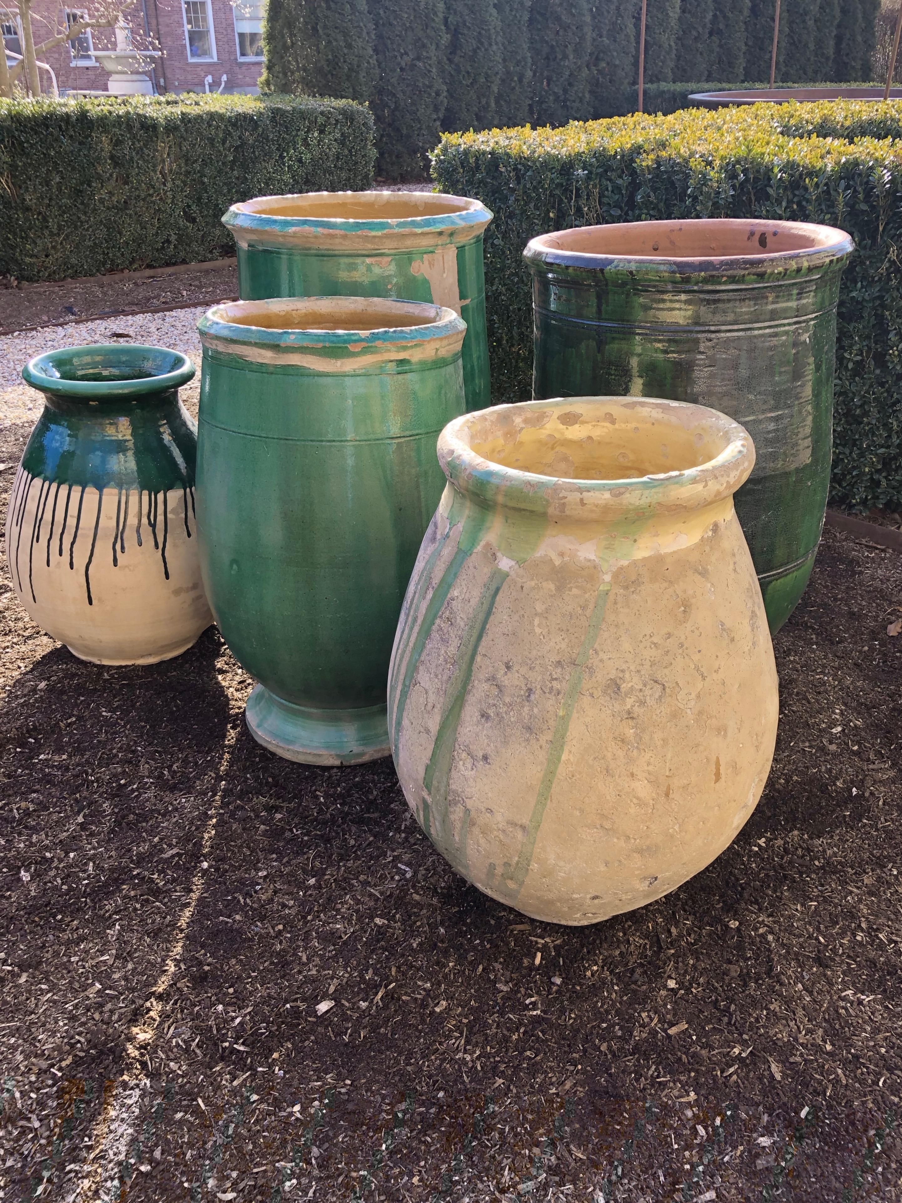 French 19th Century Green-Glazed Terracotta Pot from Apt 8