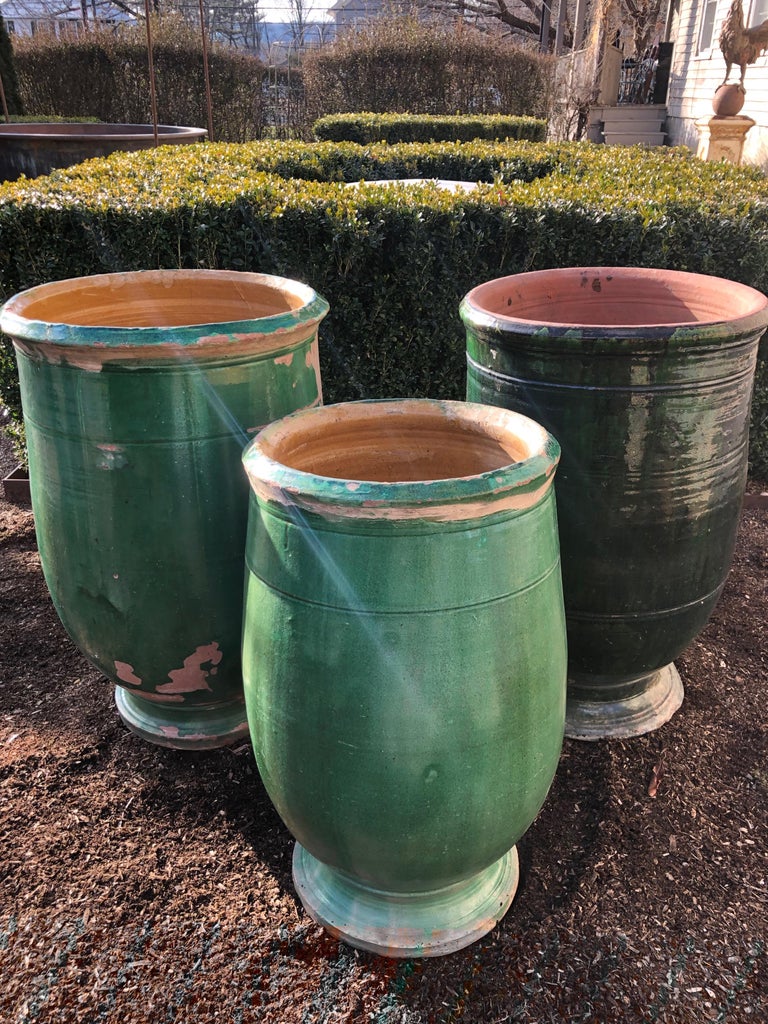French 19th Century GreenGlazed Terracotta Pot from Apt