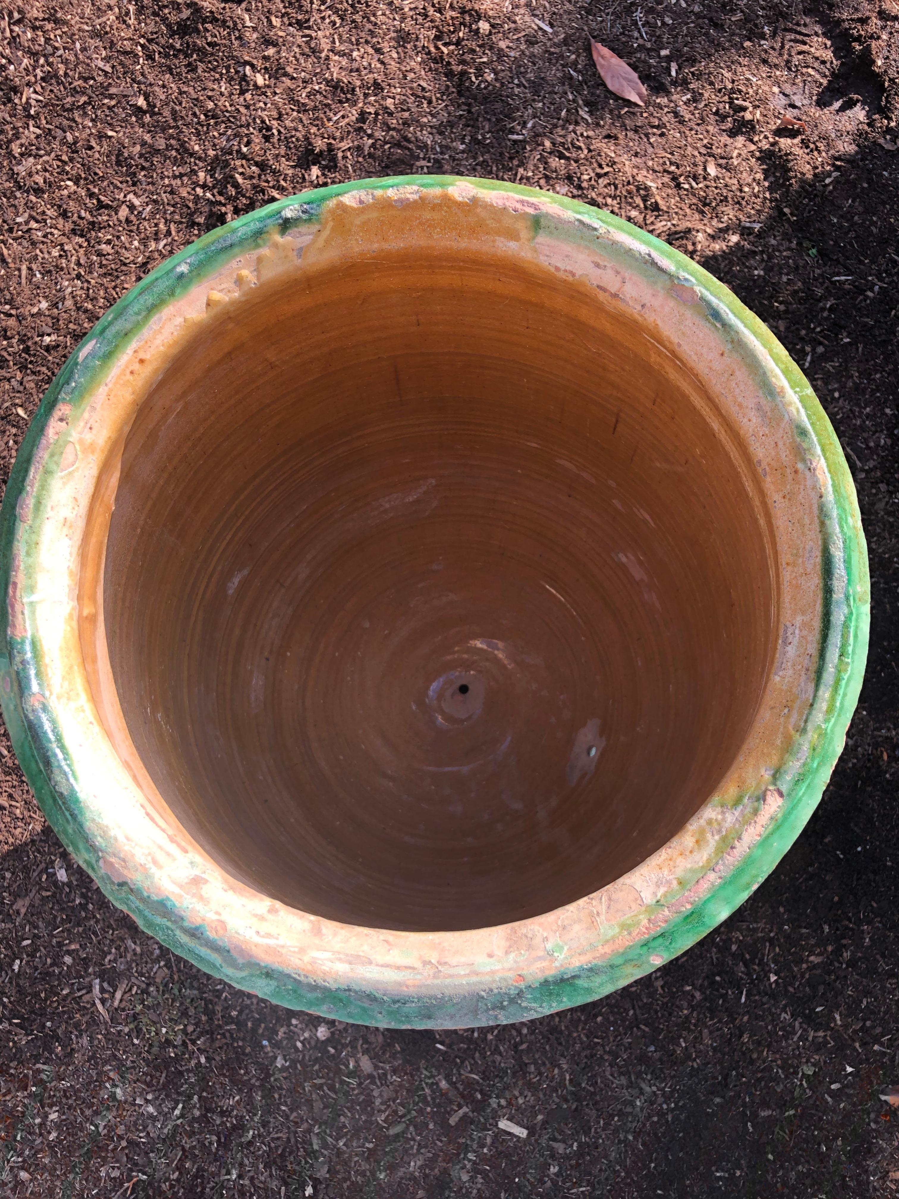 French 19th Century Green-Glazed Terracotta Pot from Apt 3