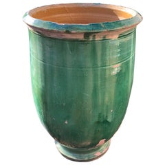 French 19th Century Green-Glazed Terracotta Pot from Apt