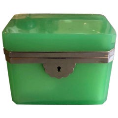 French 19th Century Green Opaline Box