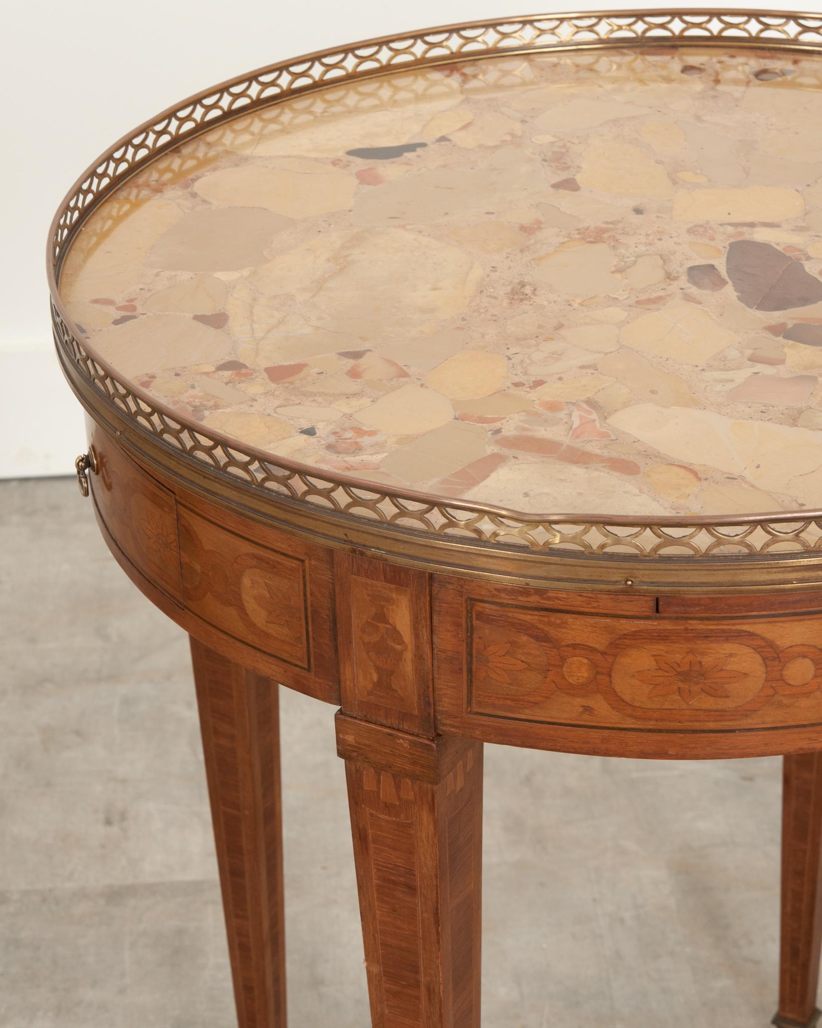 Metal French, 19th Century, Gueridon Inlaid Game Table For Sale