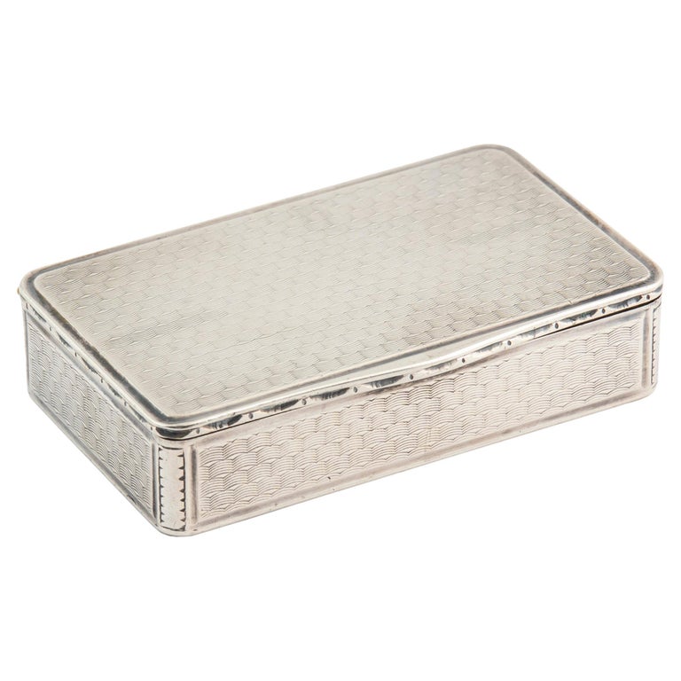Silver mounted rock crystal snuff box, England early 19th century -  Ref.103314