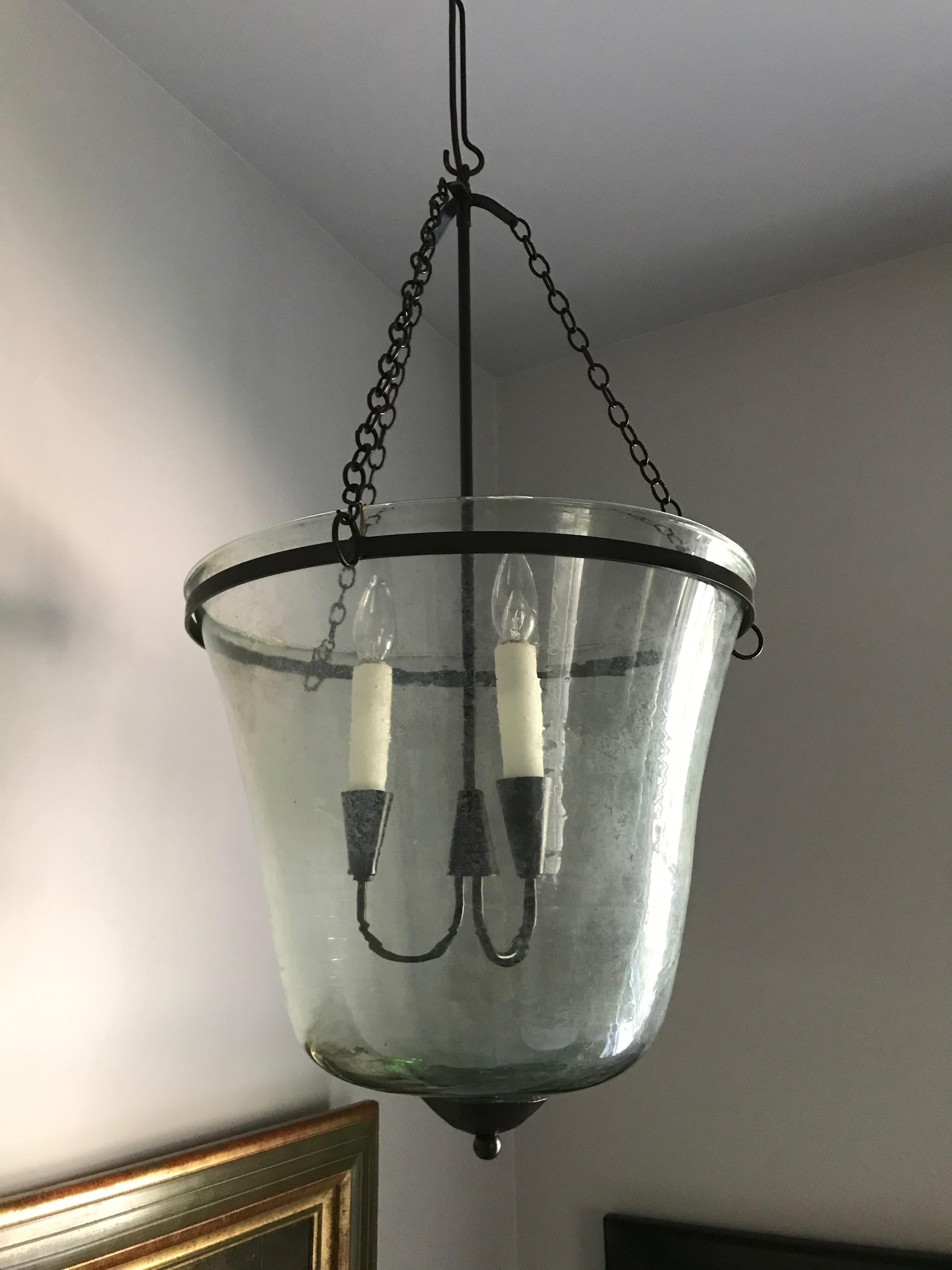 glass cloche chandelier