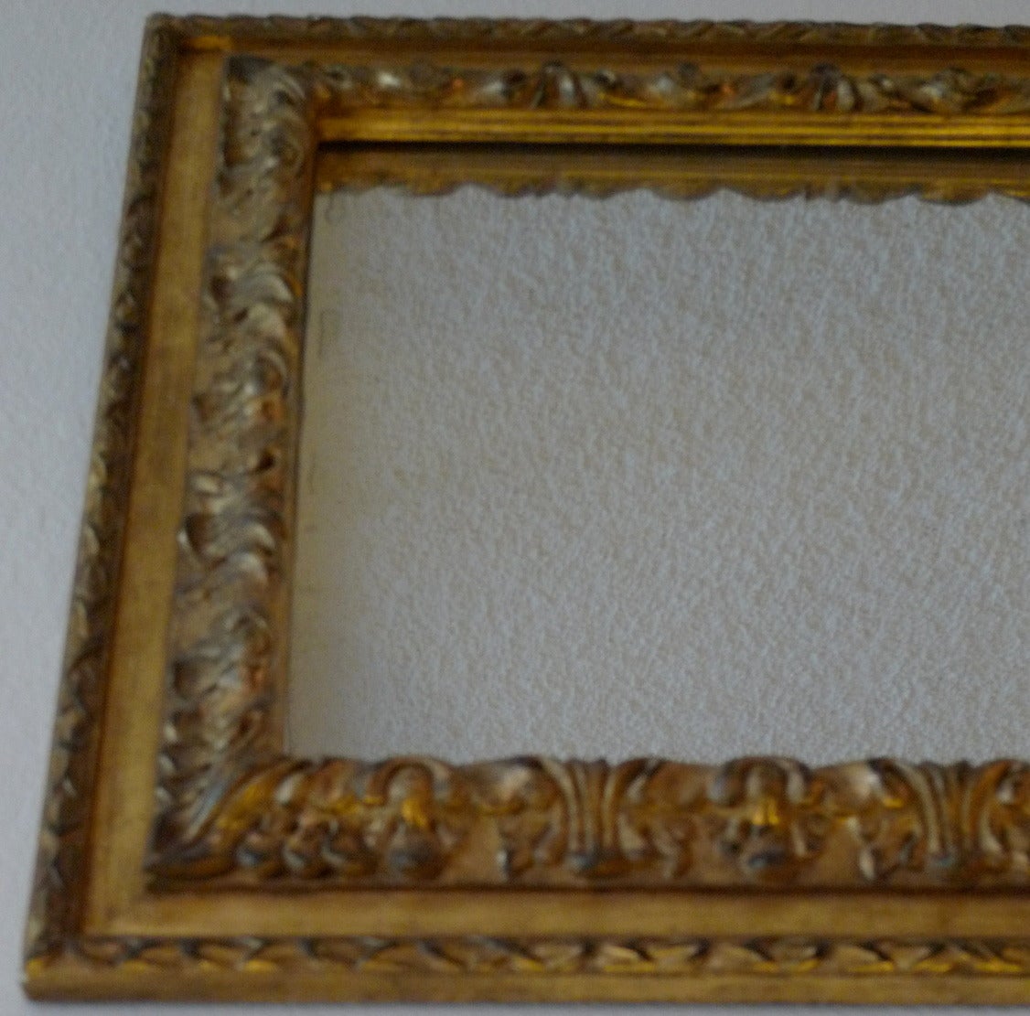 French 19th Century Hand Carved Gold Painted Mirror Frame with Original Glass 3