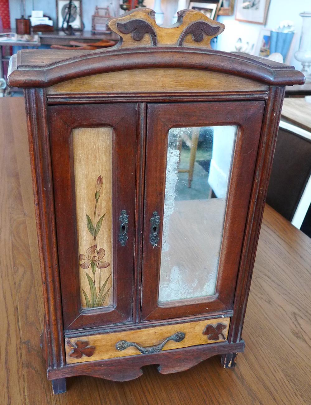 French 19th Century Hand-Carved Miniature Sample Armoire With Mirror For Sale 7