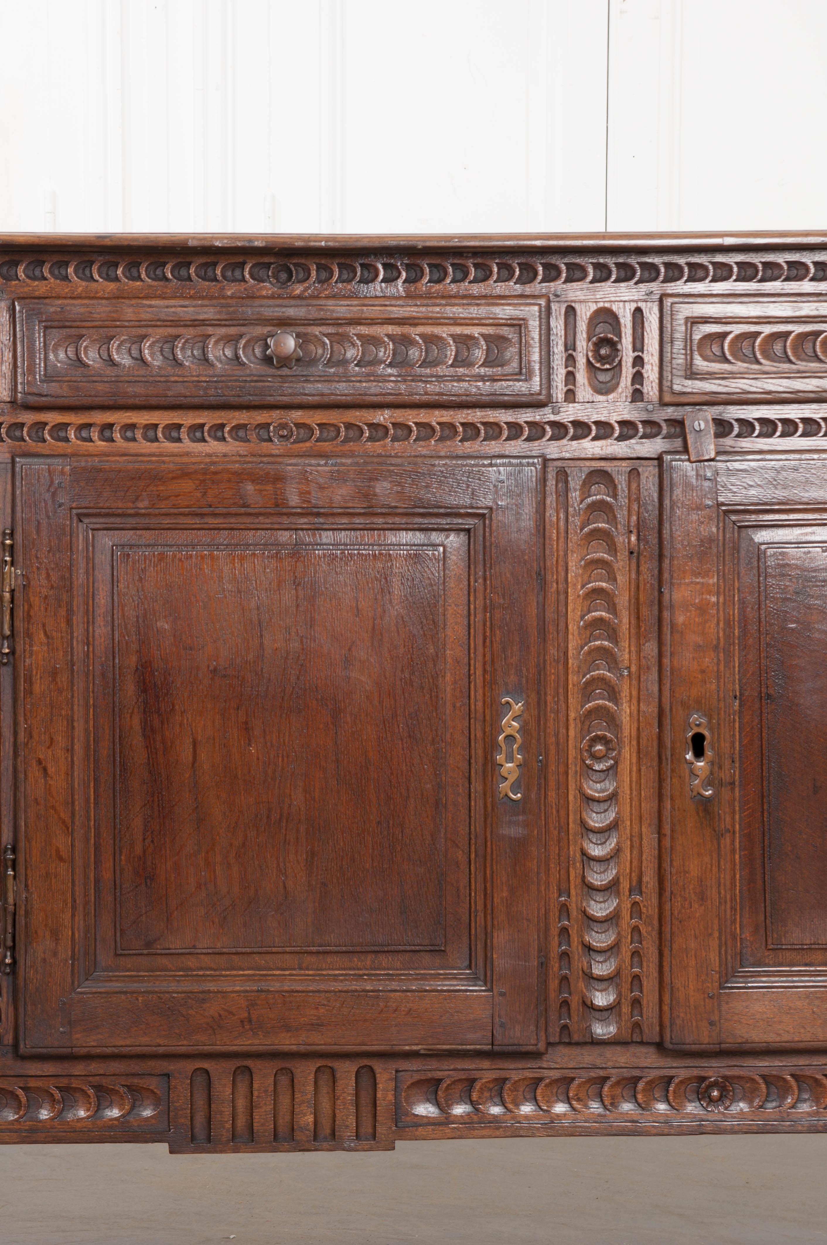 Hand-Carved French 19th Century Hand Carved Oak Enfilade