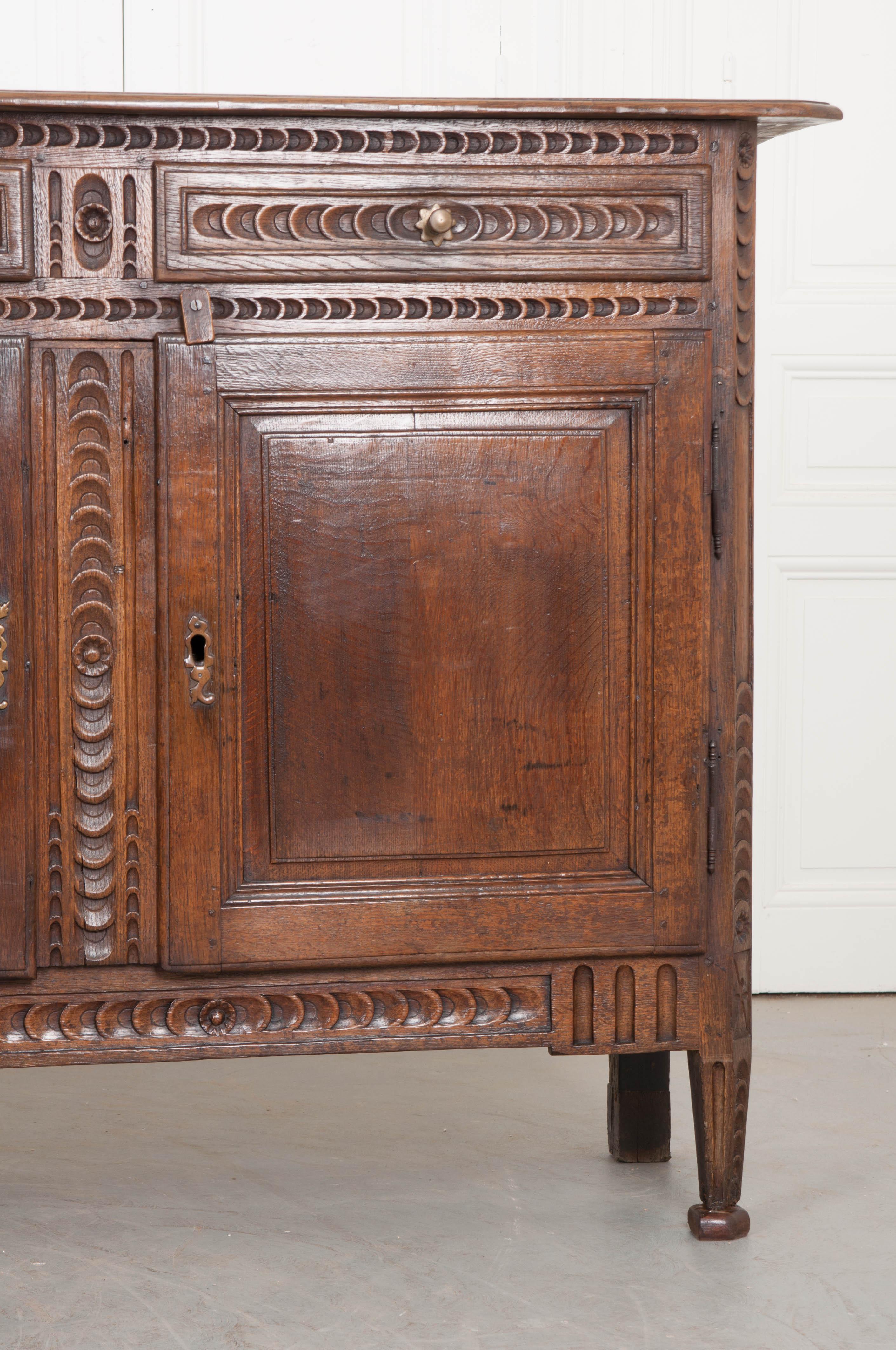 French 19th Century Hand Carved Oak Enfilade 1