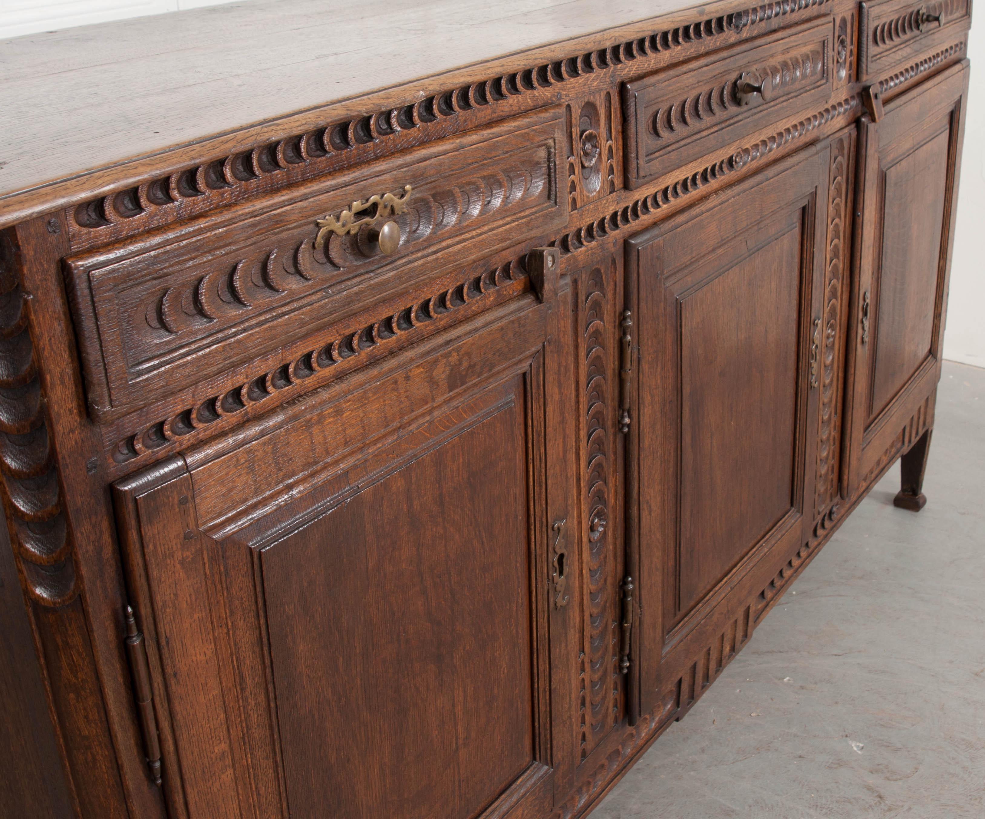 French 19th Century Hand Carved Oak Enfilade 3