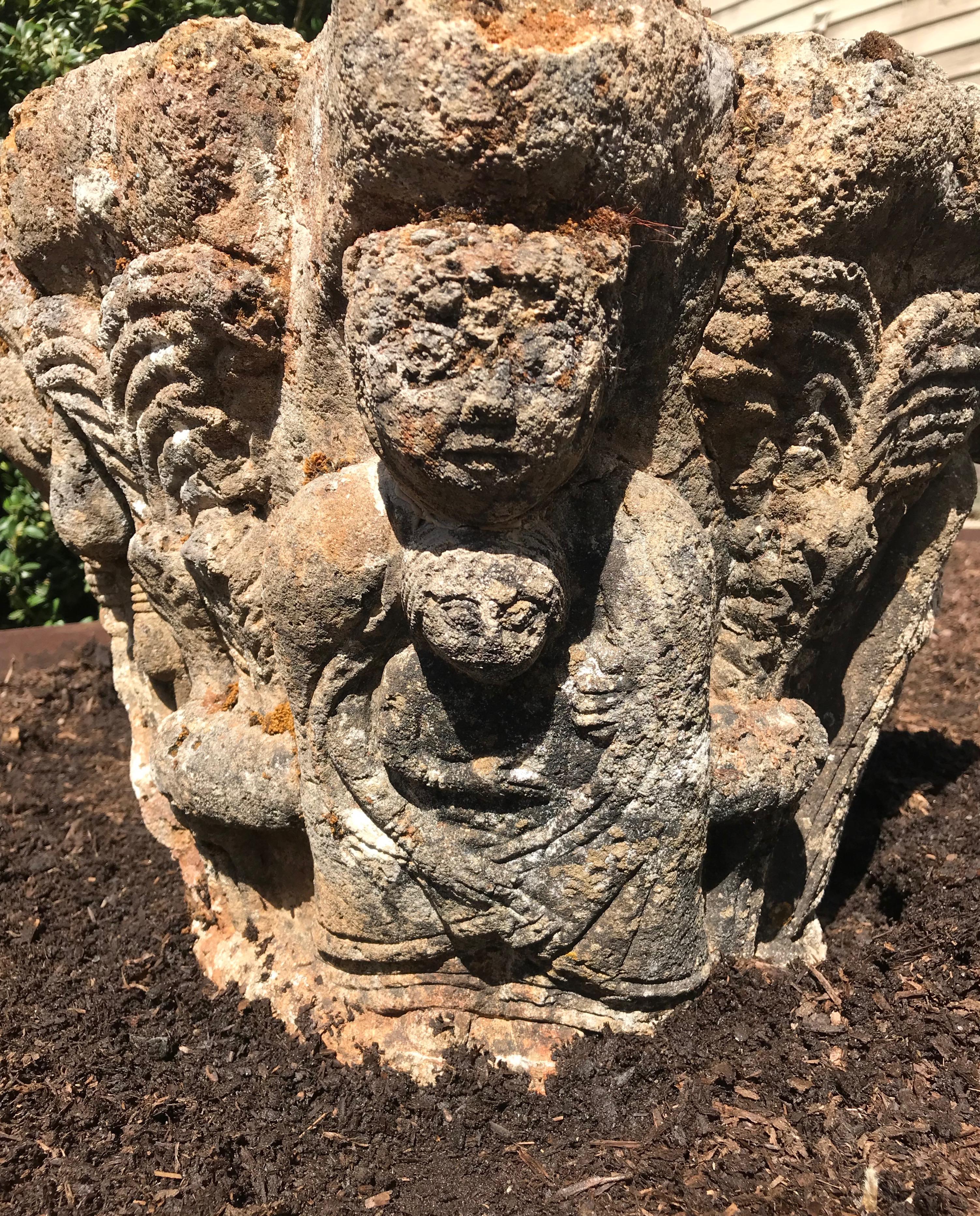 French 19th Century Hand Carved Stone Capital Sundial 6