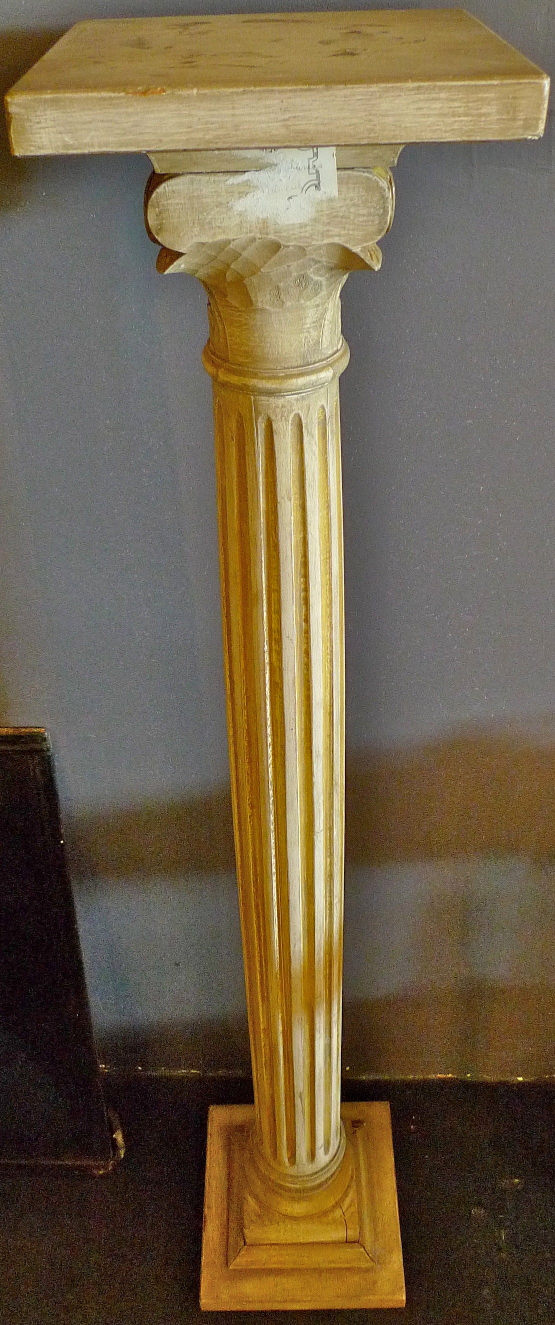 Hand-Carved French 19th Century Hand Carved Wood Column or Pedestal