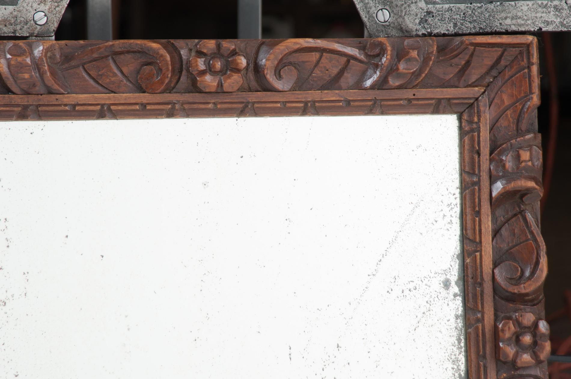 French 19th Century Hand Carved Wood Mirror 1