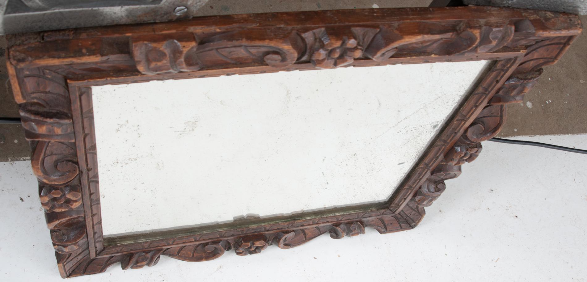 French 19th Century Hand Carved Wood Mirror 2